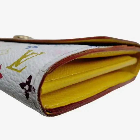 Louis Vuitton White Sarah Portefeuille Murakami Monogram Multicolor Wallet - Picture 4 of 12